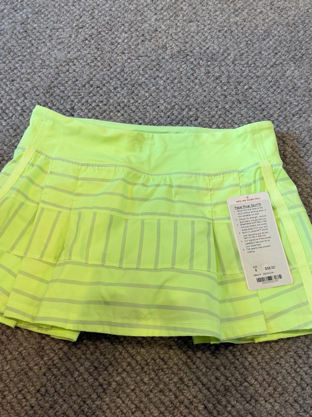 Vintage lululemon Neon Yellow Athletic Skirt with Built-In Shorts
